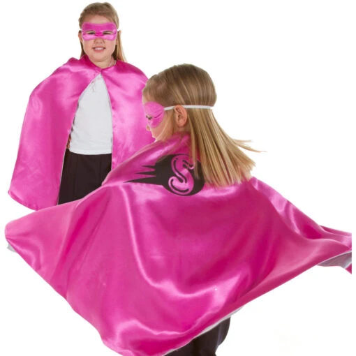 Reversible Superhero Cape - Pink And Silver