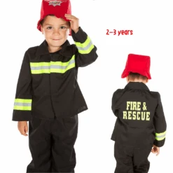 Personalised Children's Fire Fighter/ Fireman Costume -Dreamy Outfits Shop FireFighter2 3years