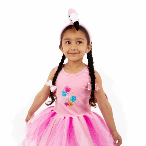 Children's Flamingo Tutu Dress With Headband - Image 5