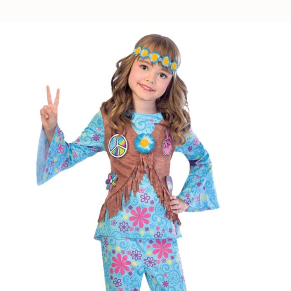 AMSCAN Miss 1960's Flower Power Hippie Costume 4 AMSCAN Miss 1960's Flower Power Hippie Costume - Image 2