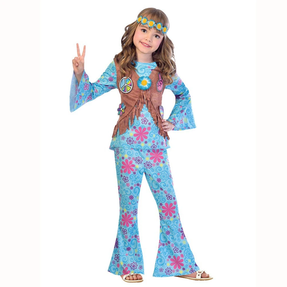 AMSCAN Miss 1960's Flower Power Hippie Costume 3 AMSCAN Miss 1960's Flower Power Hippie Costume