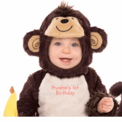 AMSCAN Personalised Baby Monkey Costume - Monkey Around -Dreamy Outfits Shop MischievousMonke 1stBirthday