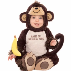 AMSCAN Personalised Baby Monkey Costume - Monkey Around -Dreamy Outfits Shop MischievousMonky Nameormessage