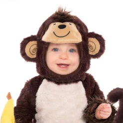 AMSCAN Baby Monkey Costume - Monkey Around -Dreamy Outfits Shop Monkeycostume face1