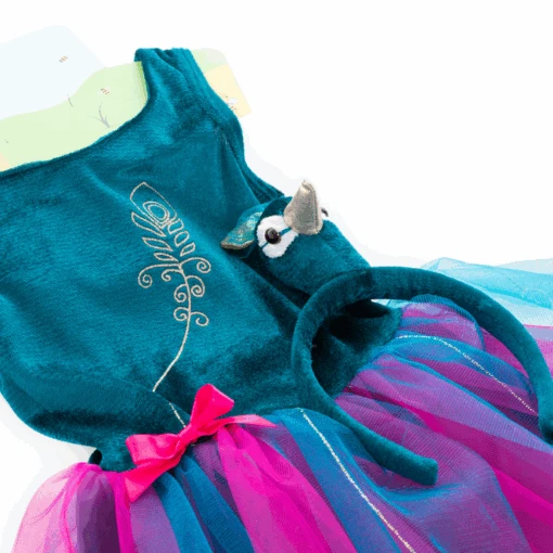 Children's Peacock Tutu Dress With Headband - Image 2