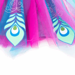 Children's Peacock Tutu Dress With Headband -Dreamy Outfits Shop Peacock2