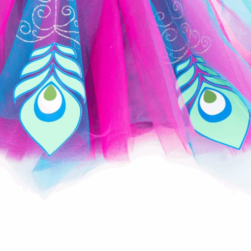 Children's Peacock Tutu Dress With Headband - Image 3