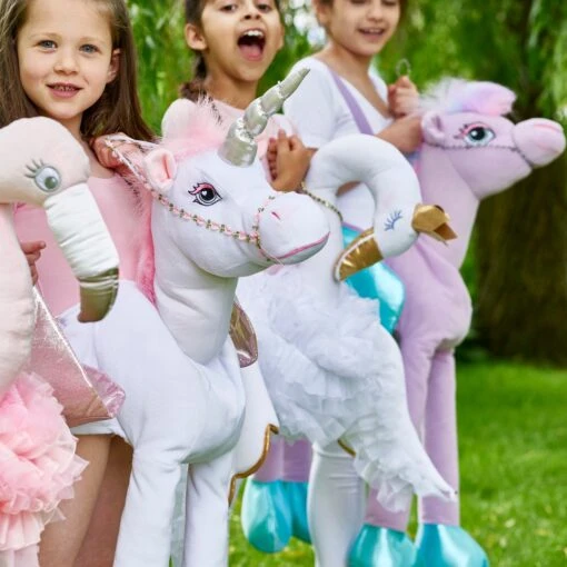 Children's Ride On Unicorn Costume With Light Up Horn And Twinkling Sound - Image 5