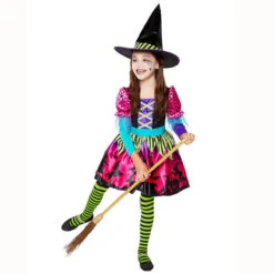 AMSCAN Spellbook Sweetie Witch Costume With Stripy Tights