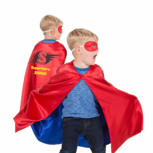 Children's Red Superhero Cape - Personalised - Image 6