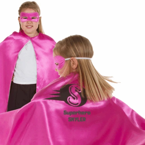 Children's Pink Superhero Cape - Personalised - Image 2