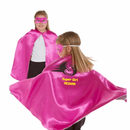 Children's Pink Superhero Cape - Personalised - Image 4
