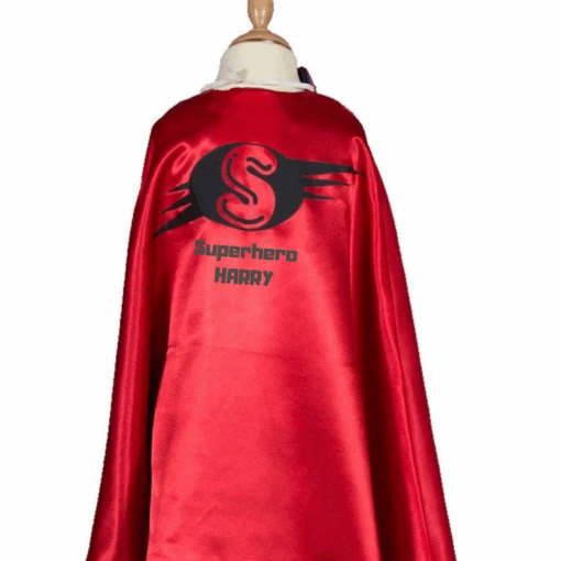 Children's Red Superhero Cape - Personalised - Image 4